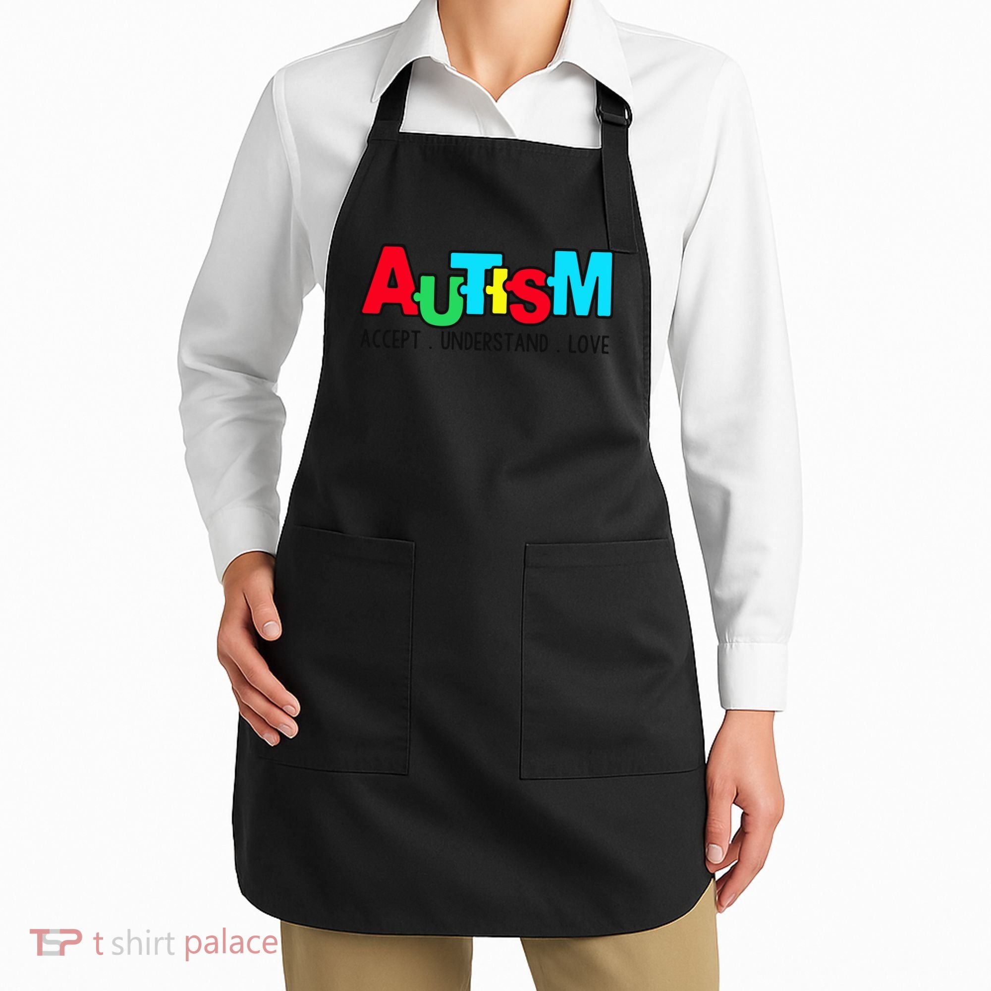 Autism, Accept Understand Love, Autism Awareness Apron