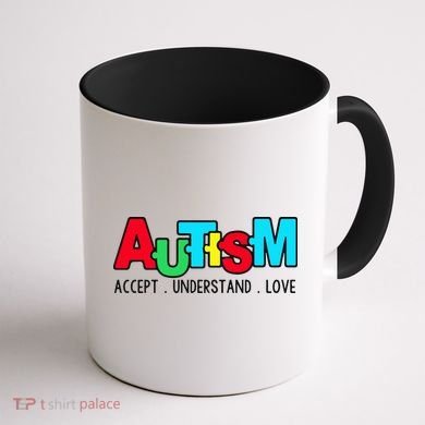 Autism, Accept Understand Love, Autism Awareness Coffee Mug back