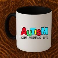 Autism, Accept Understand Love, Autism Awareness Coffee Mug thumb 2