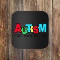 Autism, Accept Understand Love, Autism Awareness Coaster thumb 0