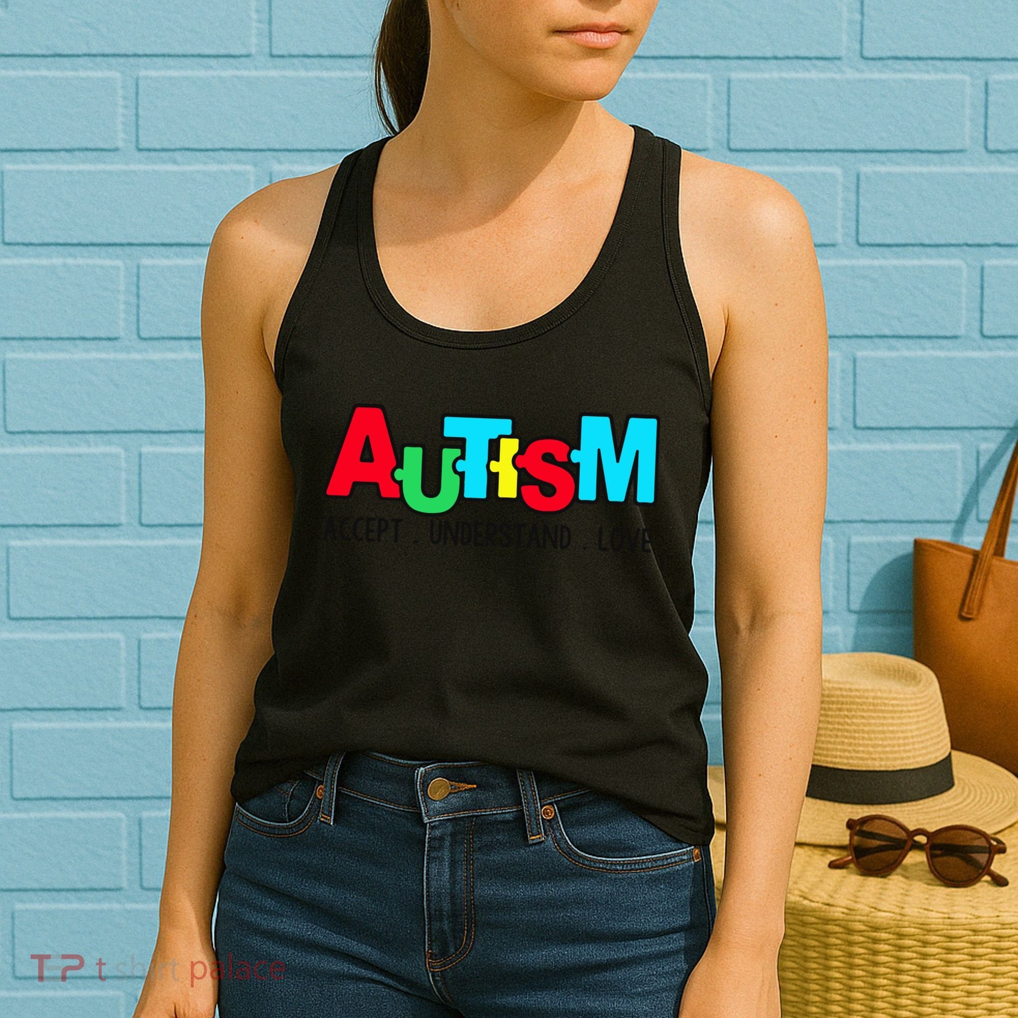 Autism, Accept Understand Love, Autism Awareness Women's Tank Top