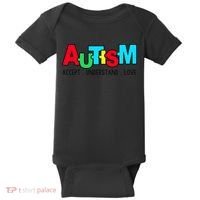 Autism, Accept Understand Love, Autism Awareness Baby Bodysuit thumb 0