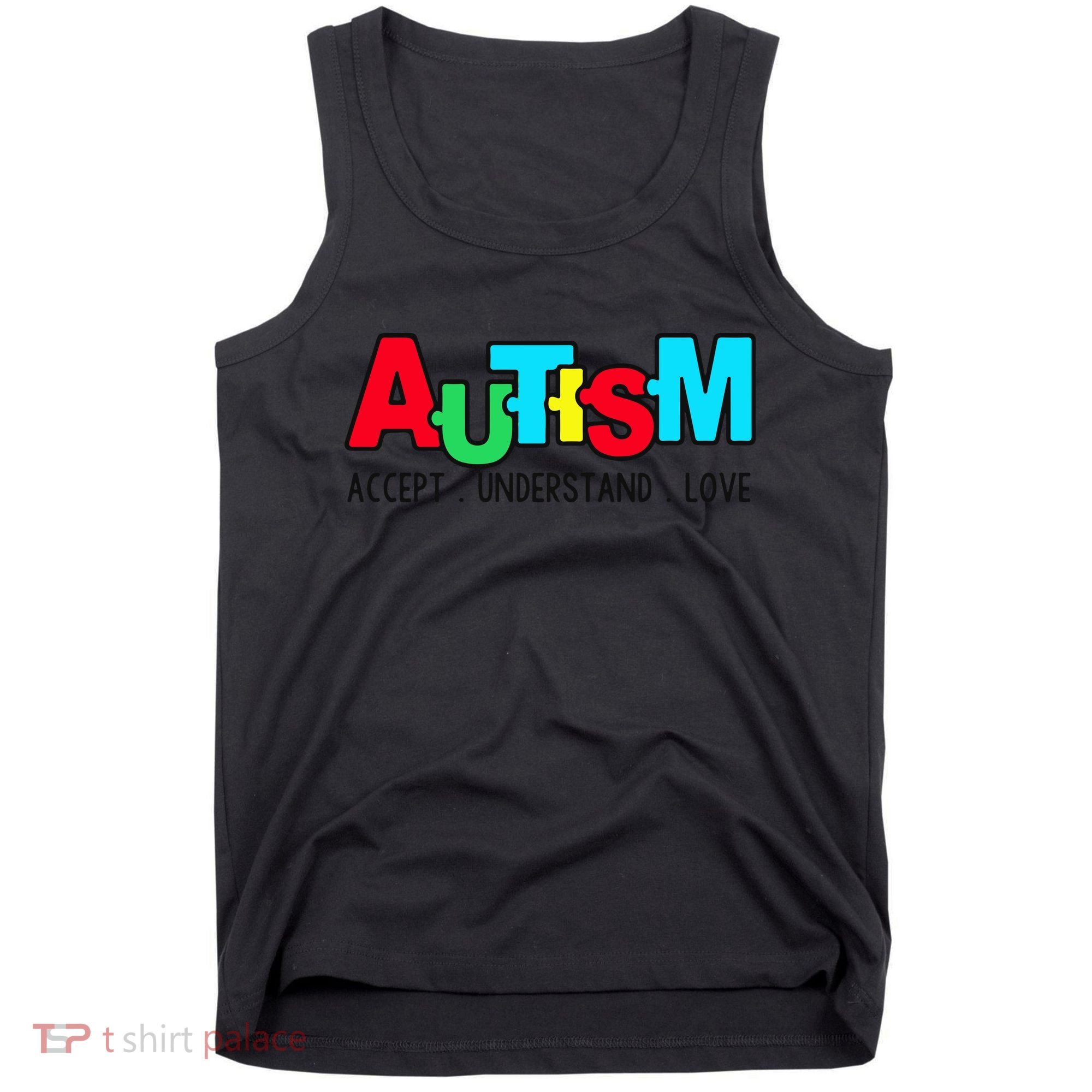 Autism, Accept Understand Love, Autism Awareness Tank Top