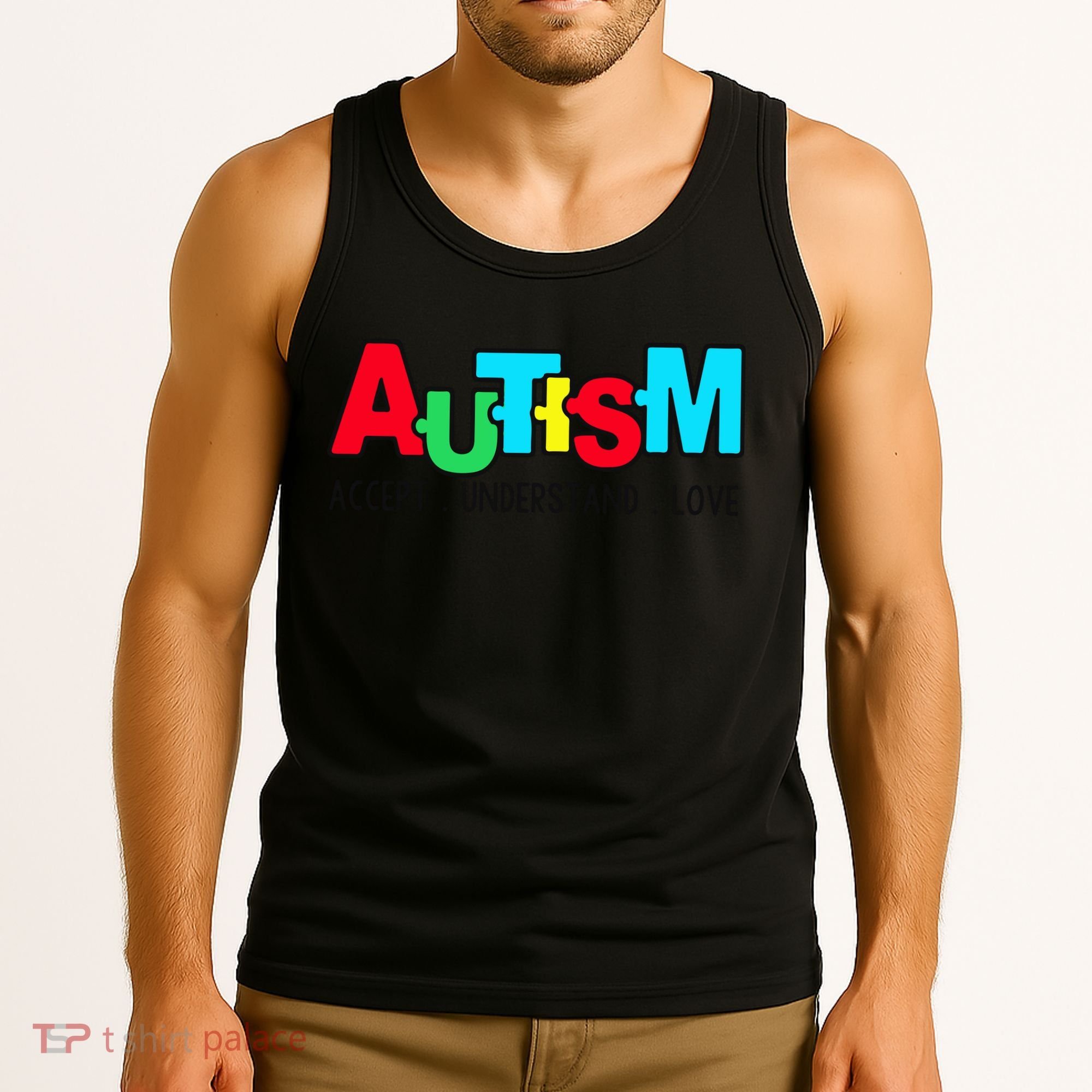 Autism, Accept Understand Love, Autism Awareness Tank Top