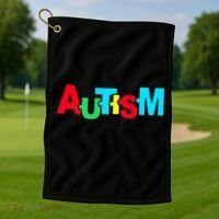 Autism, Accept Understand Love, Autism Awareness Golf Towel thumb 1