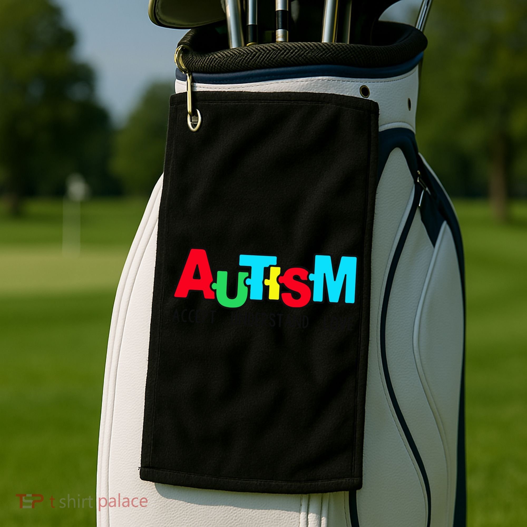 Autism, Accept Understand Love, Autism Awareness Golf Towel