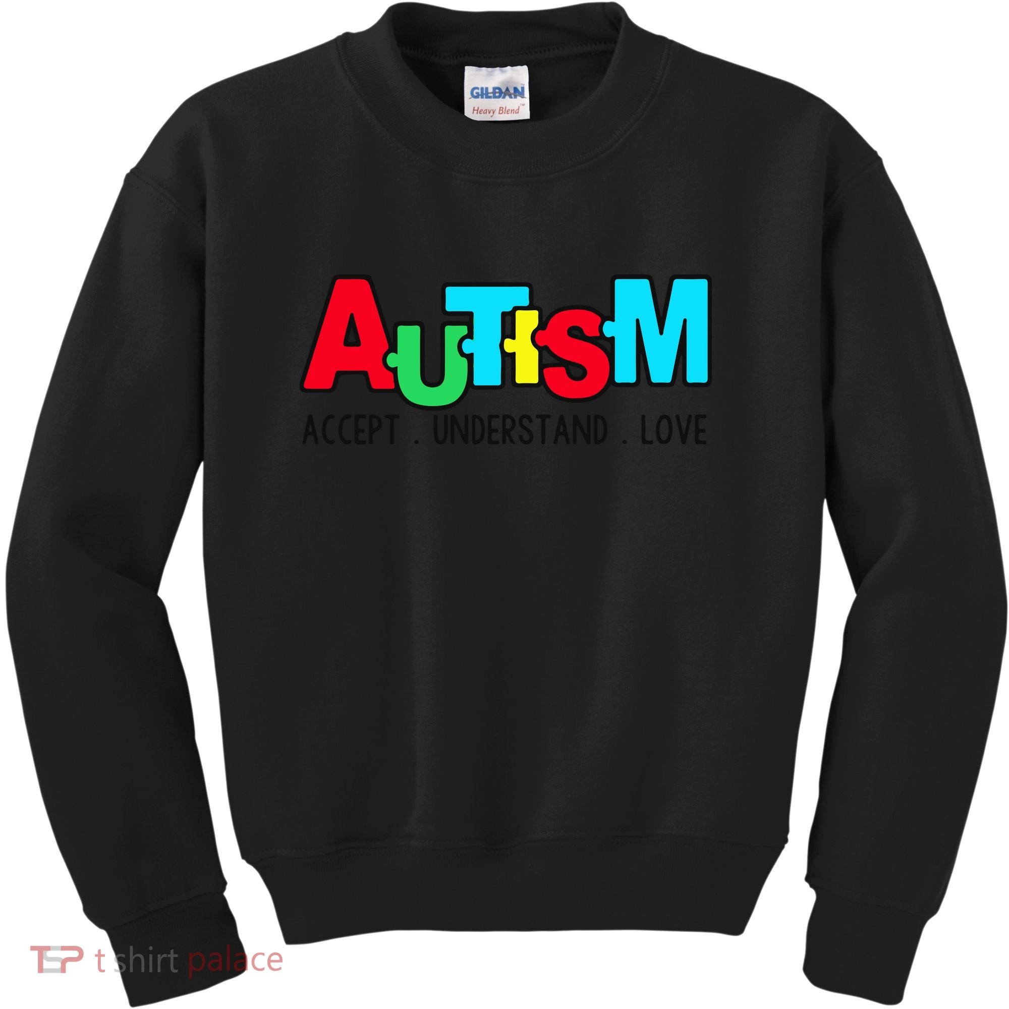Autism, Accept Understand Love, Autism Awareness Kids Sweatshirt