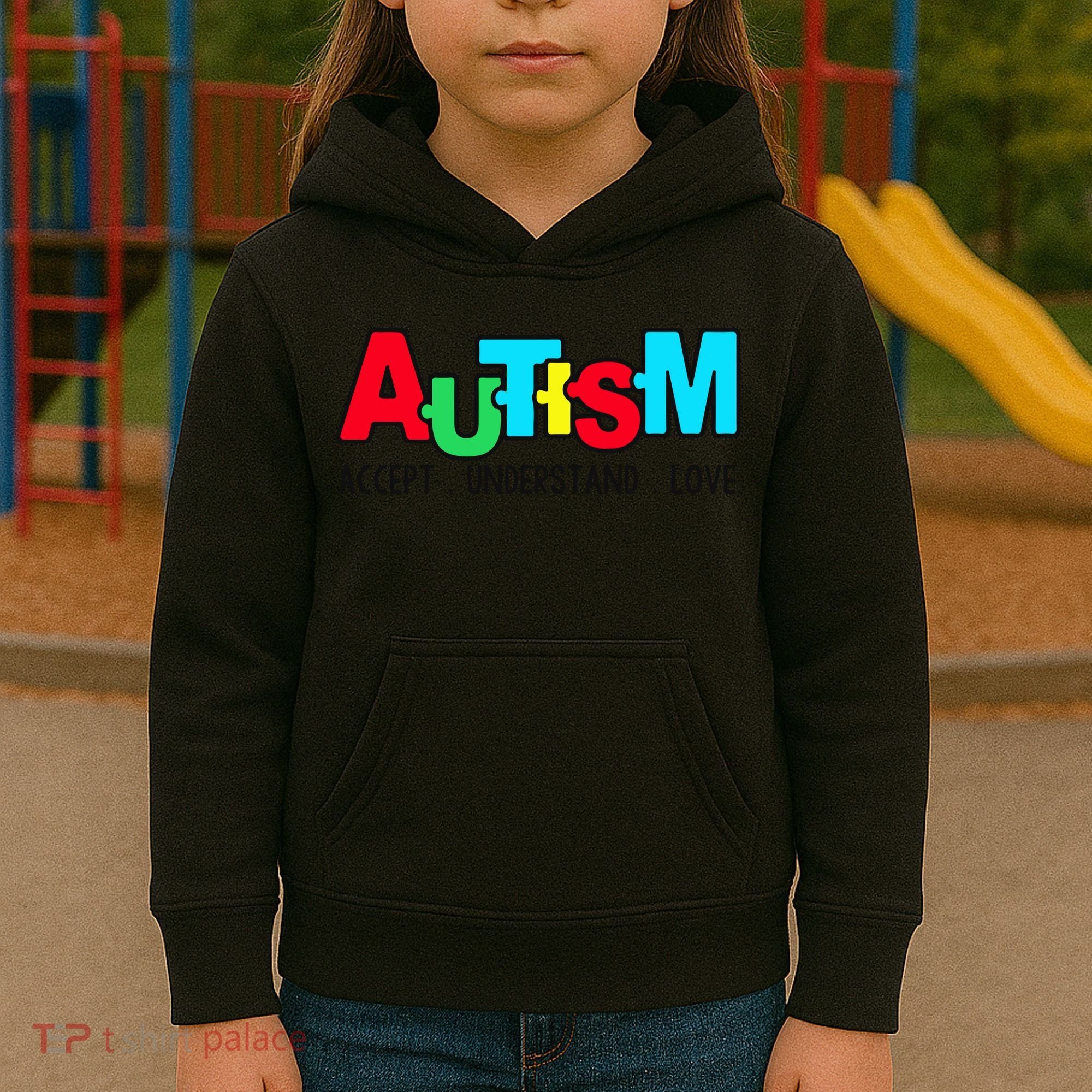 Autism, Accept Understand Love, Autism Awareness Kids Hoodie