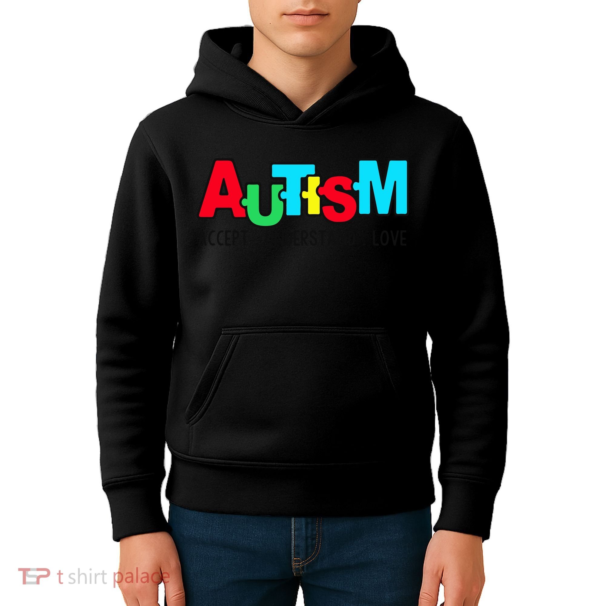 Autism, Accept Understand Love, Autism Awareness Kids Hoodie