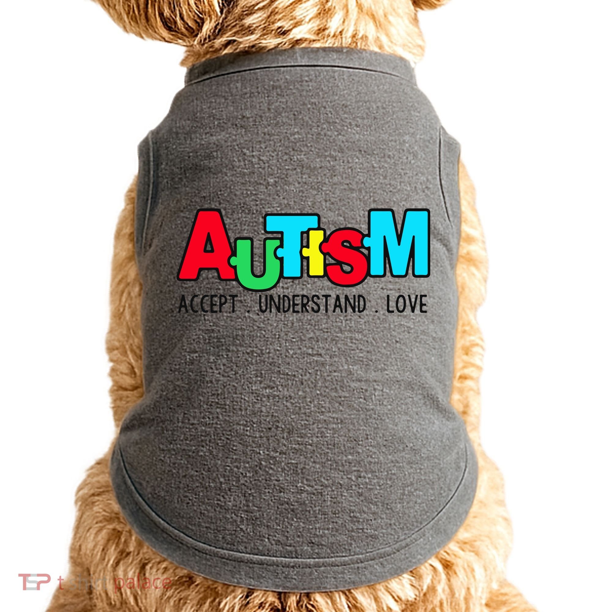 Autism, Accept Understand Love, Autism Awareness Doggie Tank