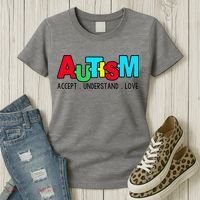 Autism, Accept Understand Love, Autism Awareness Women's T-Shirt thumb 3