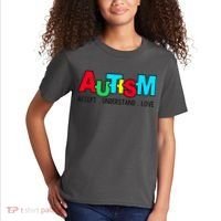 Autism, Accept Understand Love, Autism Awareness Kids T-Shirt thumb 2