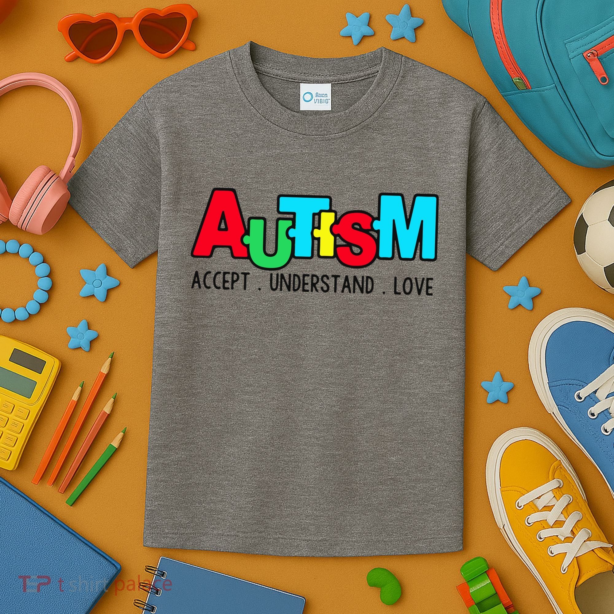 Autism, Accept Understand Love, Autism Awareness Kids T-Shirt