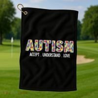Autism Accept Understand Love Golf Towel thumb 1