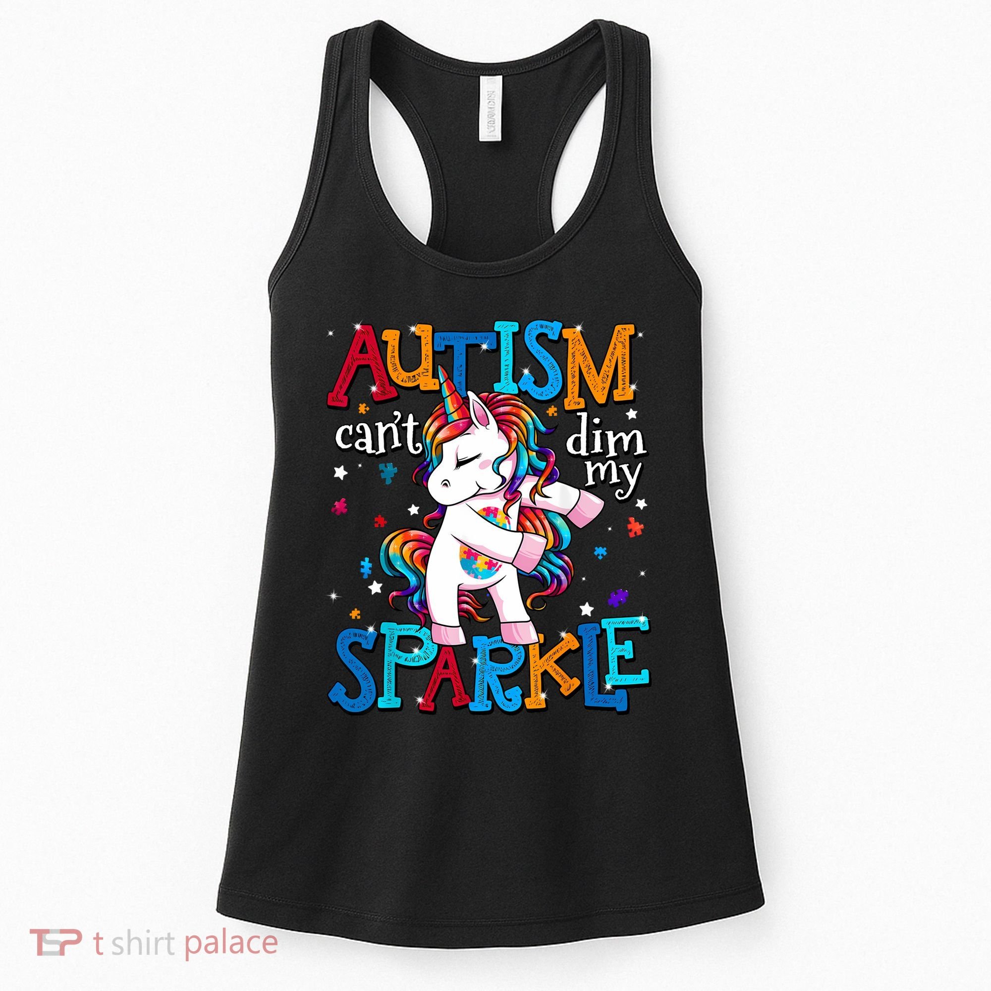 Autism Awareness Unicorn For Autism Mom Girl Women's Tank Top