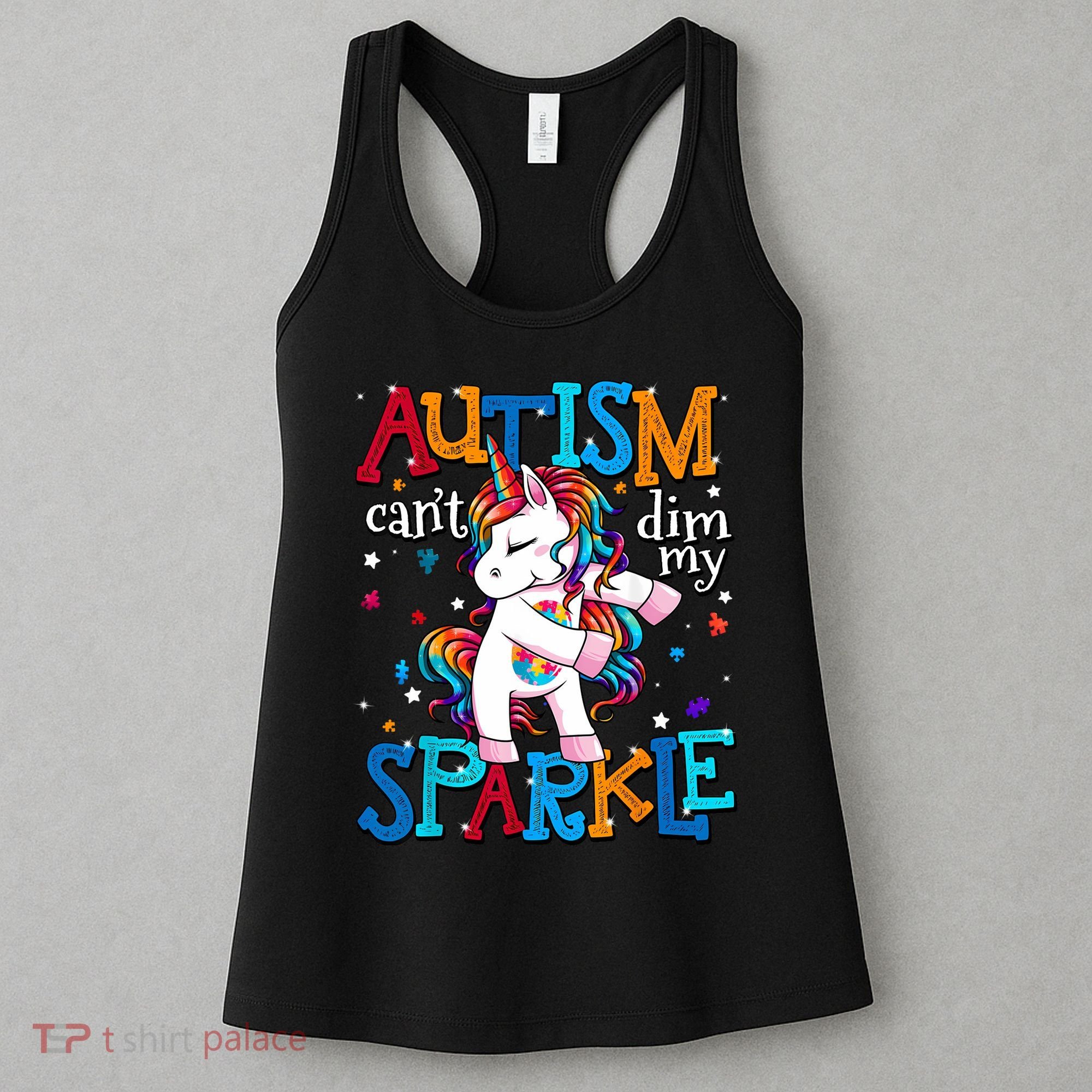 Autism Awareness Unicorn For Autism Mom Girl Women's Tank Top