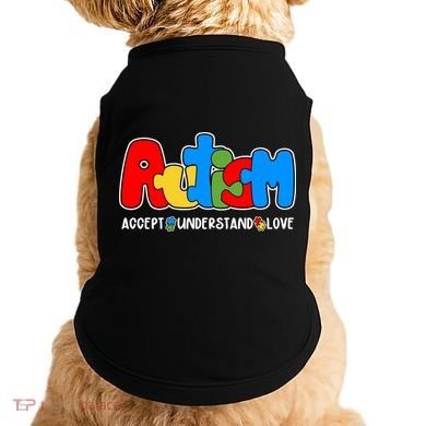 Autism Accept Understand Love Awareness Doggie Tank