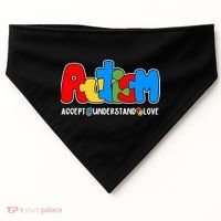 Autism Accept Understand Love Awareness USA-Made Doggie Bandana thumb 0