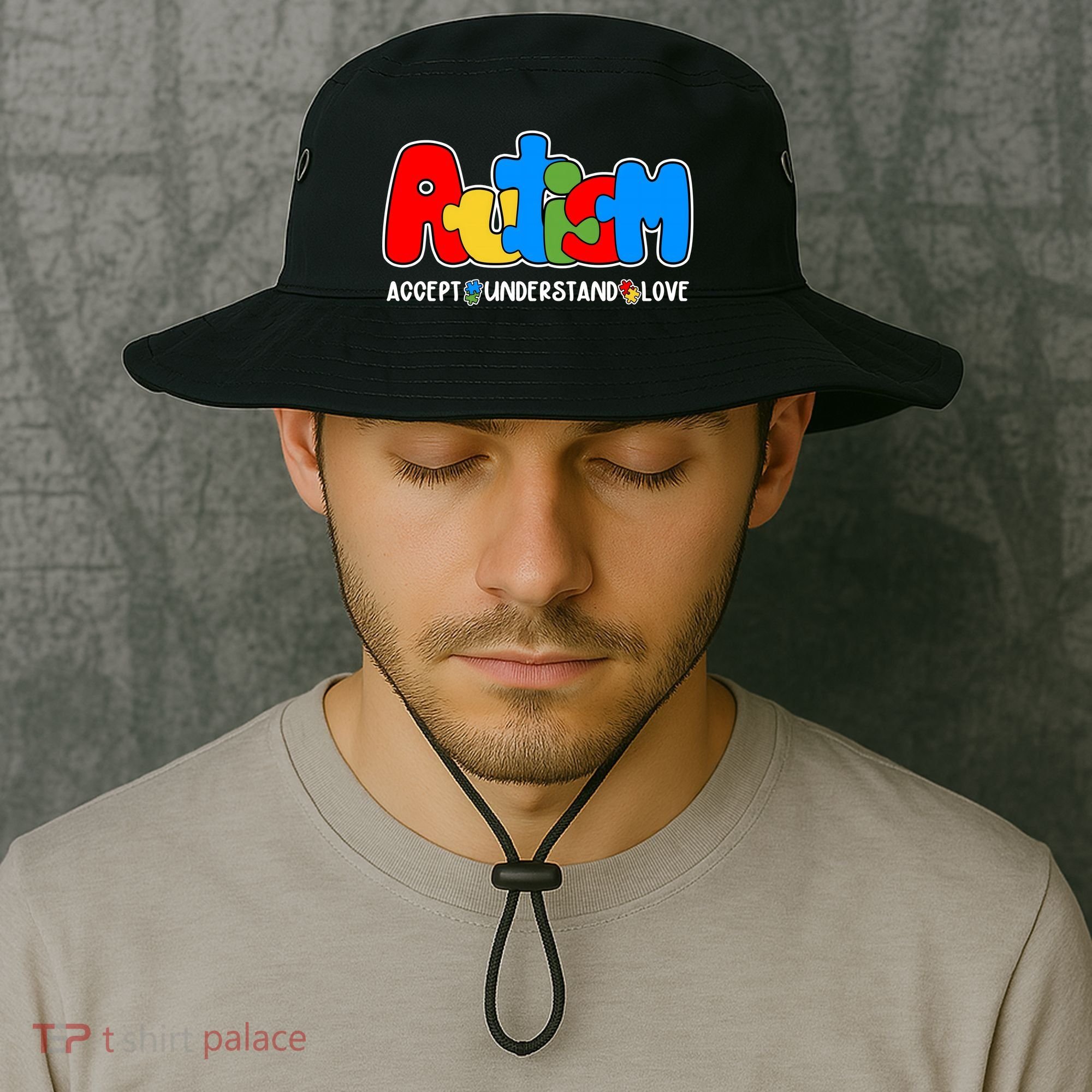 Autism Accept Understand Love Awareness Bucket Hat