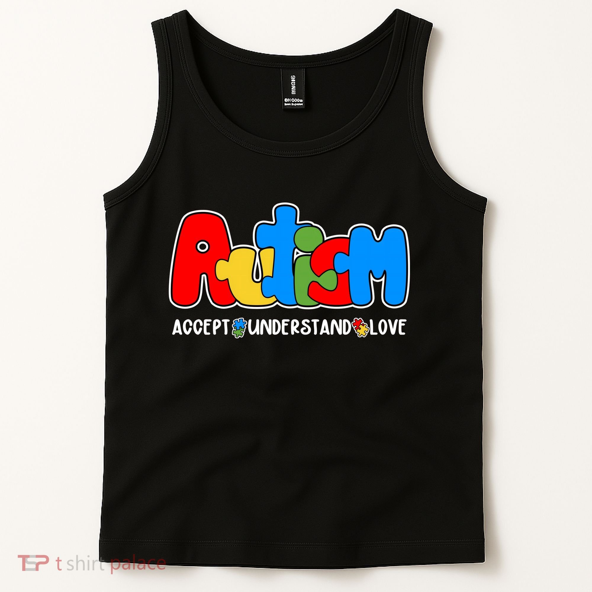 Autism Accept Understand Love Awareness Tank Top