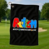 Autism Accept Understand Love Awareness Golf Towel thumb 1