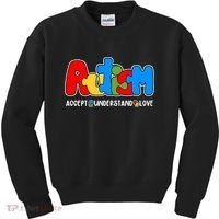 Autism Accept Understand Love Awareness Kids Sweatshirt thumb 0