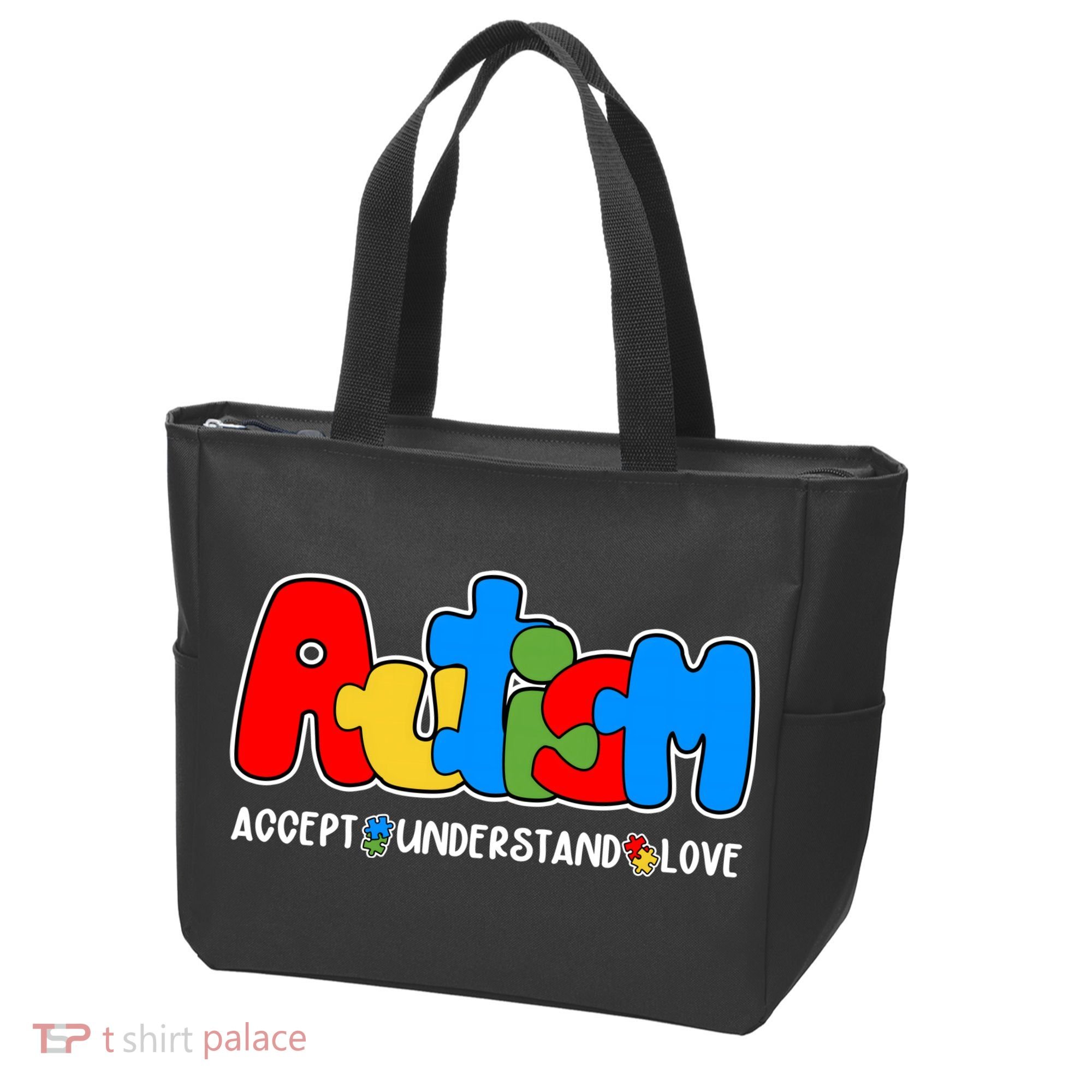 Autism Accept Understand Love Awareness Tote Bag