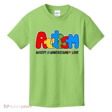 Autism Accept Understand Love Awareness Kids T-Shirt