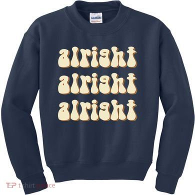 Alright Alright Vintage Retro 70's Design Kids Sweatshirt