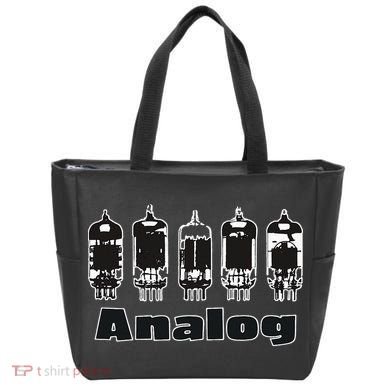 Aesthetic Analog Vacuum Tubes Audio Design Tote Bag