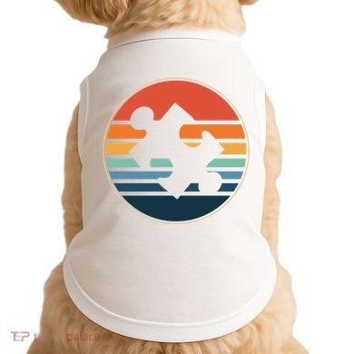 Autism Awareness Vintage Puzzle Doggie Tank