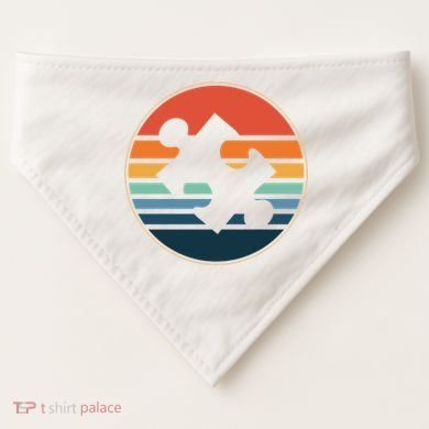 Autism Awareness Vintage Puzzle USA-Made Doggie Bandana