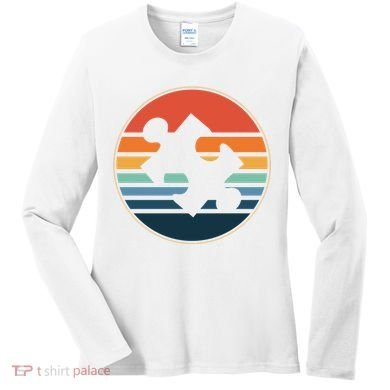 Autism Awareness Vintage Puzzle Women's Long Sleeve Shirt