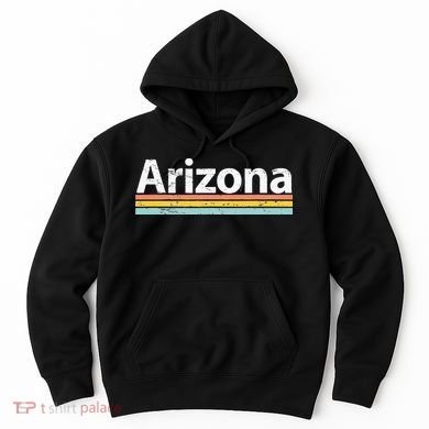 Arizona AZ Vintage Worn Design Retro Stripes Classic Hoodie