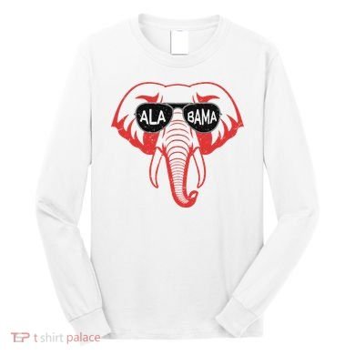 Alabama Al Vintage Red Elephant Long Sleeve Shirt