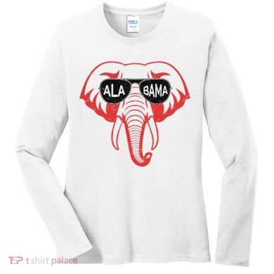 Alabama Al Vintage Red Elephant Women's Long Sleeve Shirt