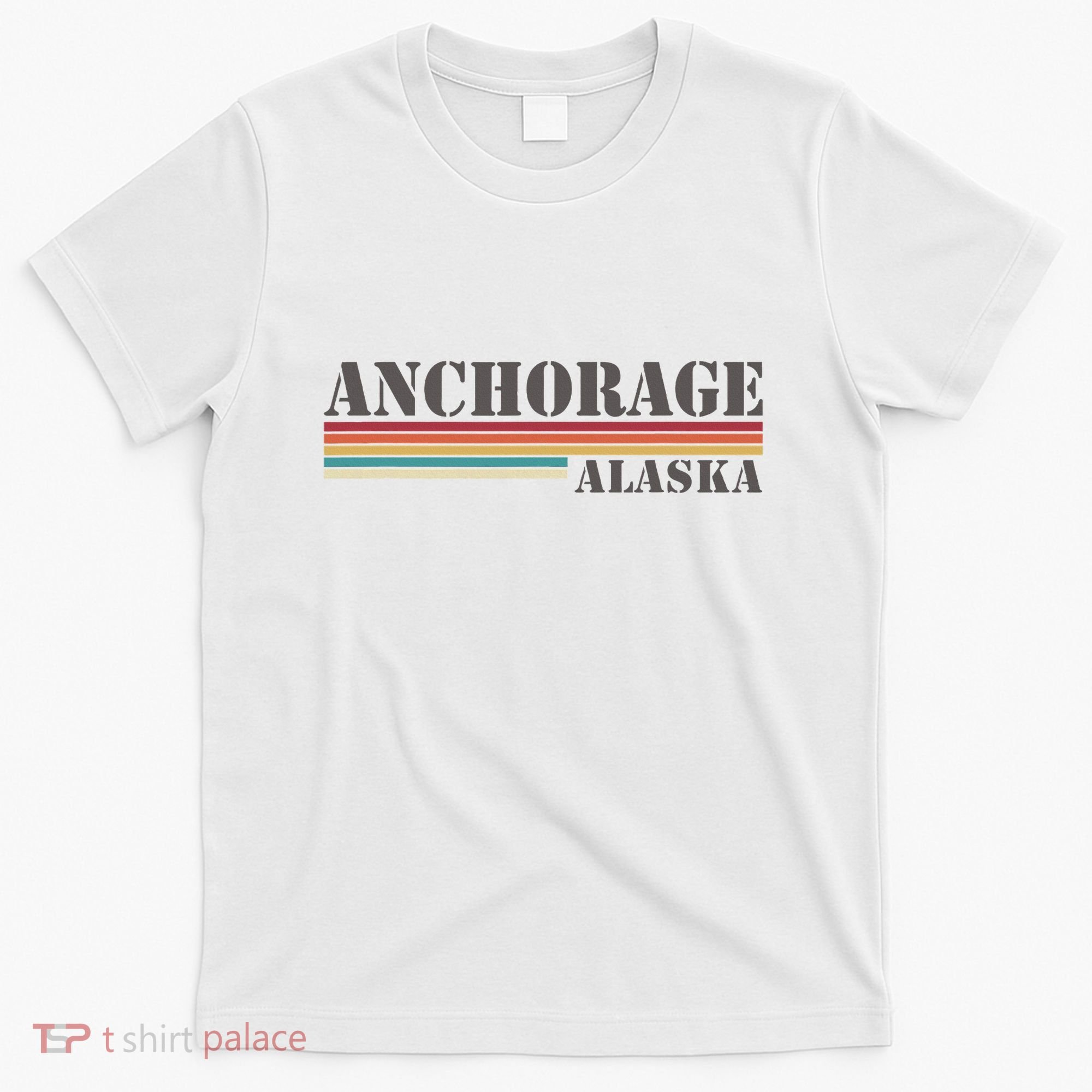 Anchorage Alaska Vintage Retro Stripes Classic T-Shirt