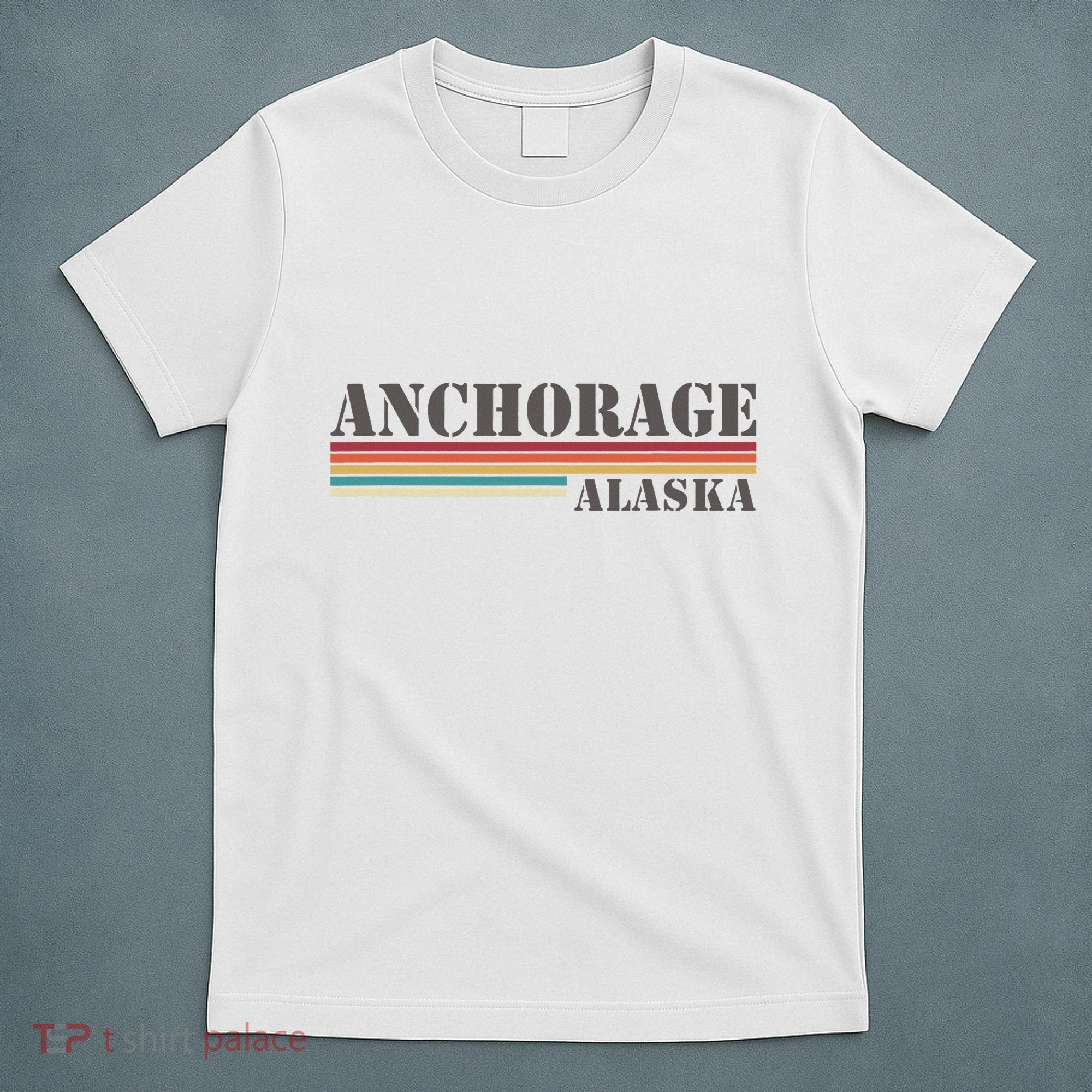 Anchorage Alaska Vintage Retro Stripes Classic T-Shirt