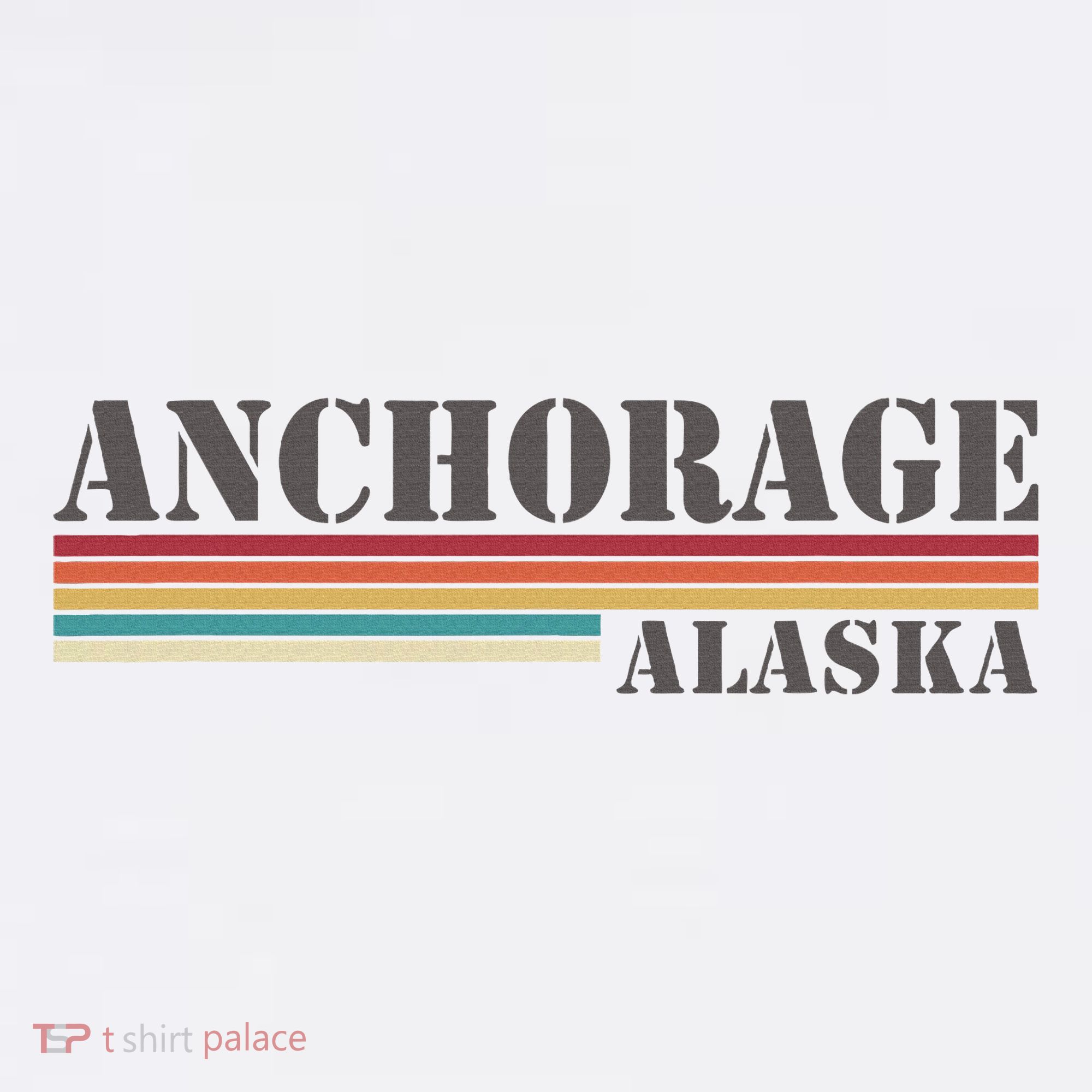 Anchorage Alaska Vintage Retro Stripes Classic T-Shirt