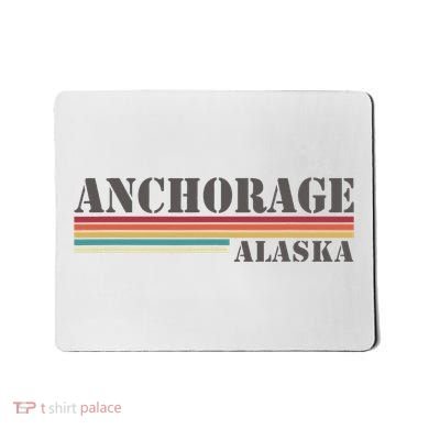 Anchorage Alaska Vintage Retro Stripes Classic Mousepad