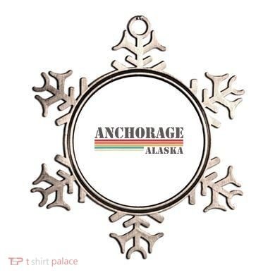 Anchorage Alaska Vintage Retro Stripes Classic Ornament