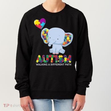 Autism Awareness Walking A Different Path Elephant Women's Sweatshirt