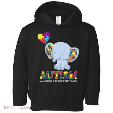 Autism Awareness Walking A Different Path Elephant Toddler Hoodie