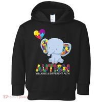 Autism Awareness Walking A Different Path Elephant Toddler Hoodie thumb 0