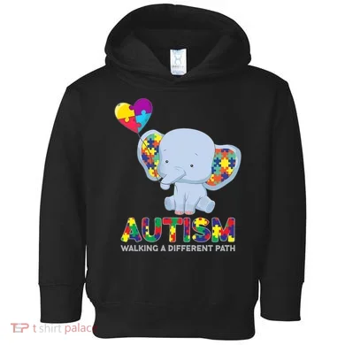 Autism Awareness Walking A Different Path Elephant Toddler Hoodie