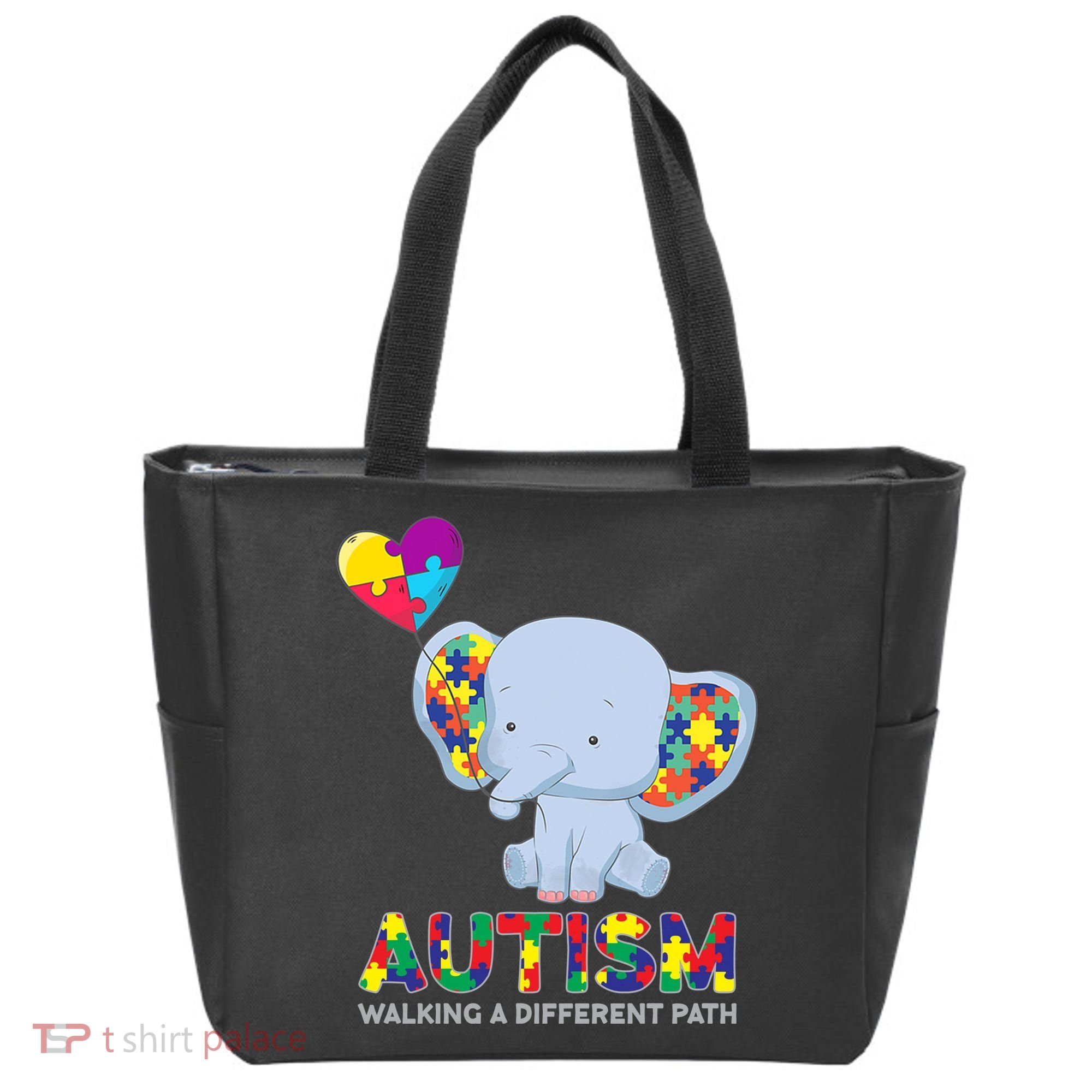 Autism Awareness Walking A Different Path Elephant Tote Bag