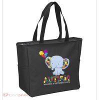 Autism Awareness Walking A Different Path Elephant Tote Bag thumb 2