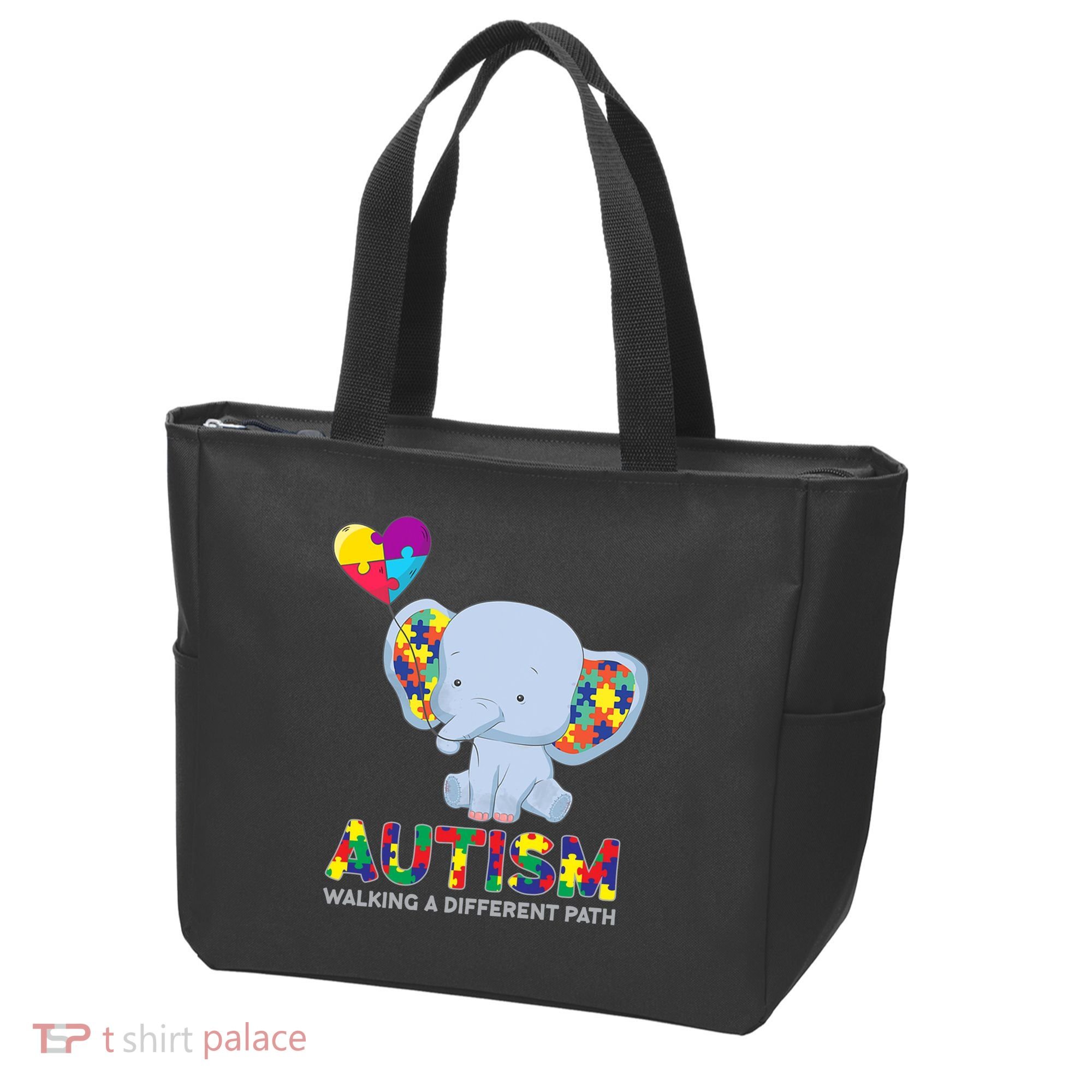 Autism Awareness Walking A Different Path Elephant Tote Bag