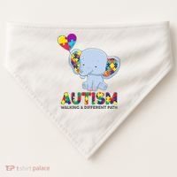 Autism Awareness Walking A Different Path Elephant USA-Made Doggie Bandana thumb 0
