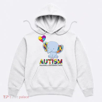 Autism Awareness Walking A Different Path Elephant Hoodie